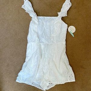 Brand new white eyelet Romper!